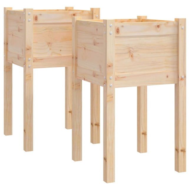plantekasser 2 stk. 40x40x70 cm massivt fyrretræ