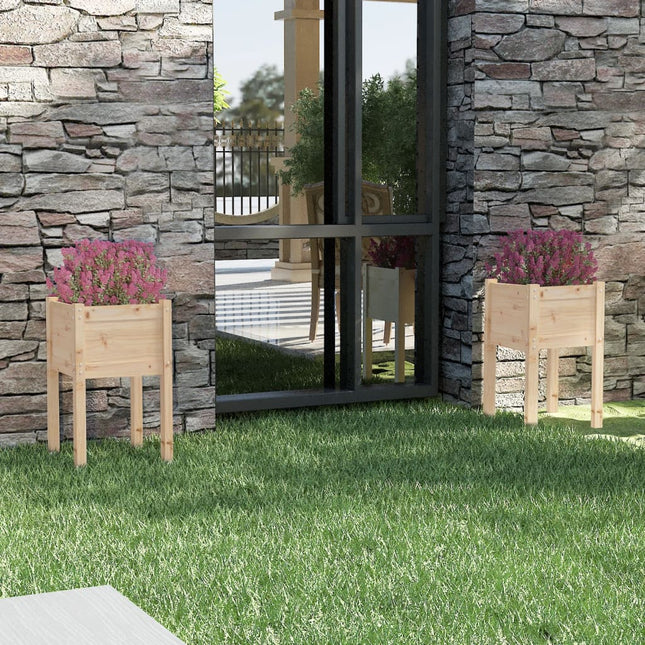 plantekasser 2 stk. 40x40x70 cm massivt fyrretræ