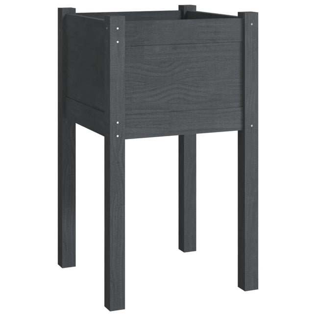 plantekasse 40x40x70 cm massivt fyrretræ grå