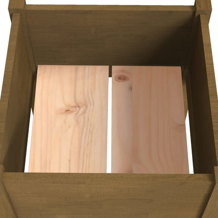 plantekasse 40x40x70 cm massivt fyrretræ gyldenbrun