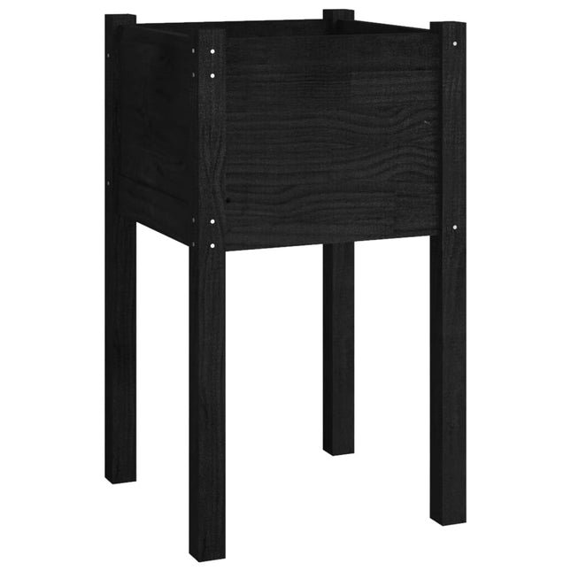 plantekasse 40x40x70 cm massivt fyrretræ sort