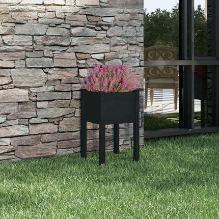 plantekasse 40x40x70 cm massivt fyrretræ sort