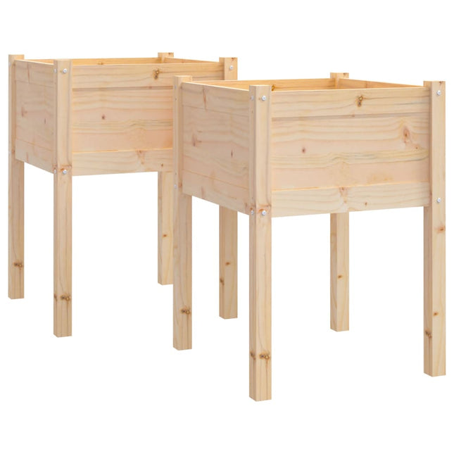 plantekasser 2 stk. 50x50x70 cm massivt fyrretræ