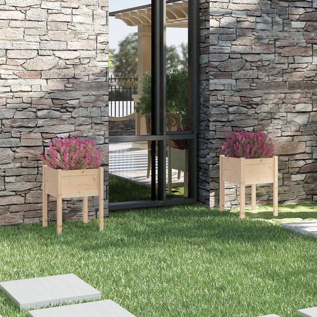 plantekasser 2 stk. 50x50x70 cm massivt fyrretræ