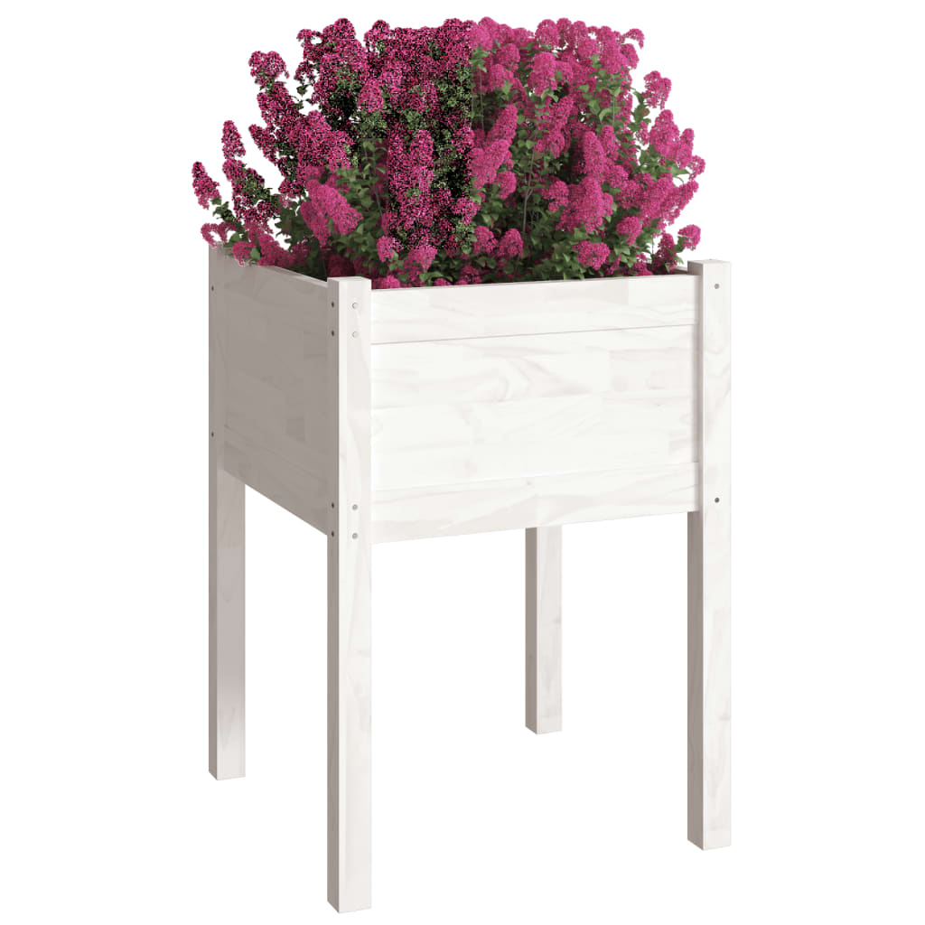 plantekasser 2 stk. 50x50x70 cm massivt fyrretræ hvid