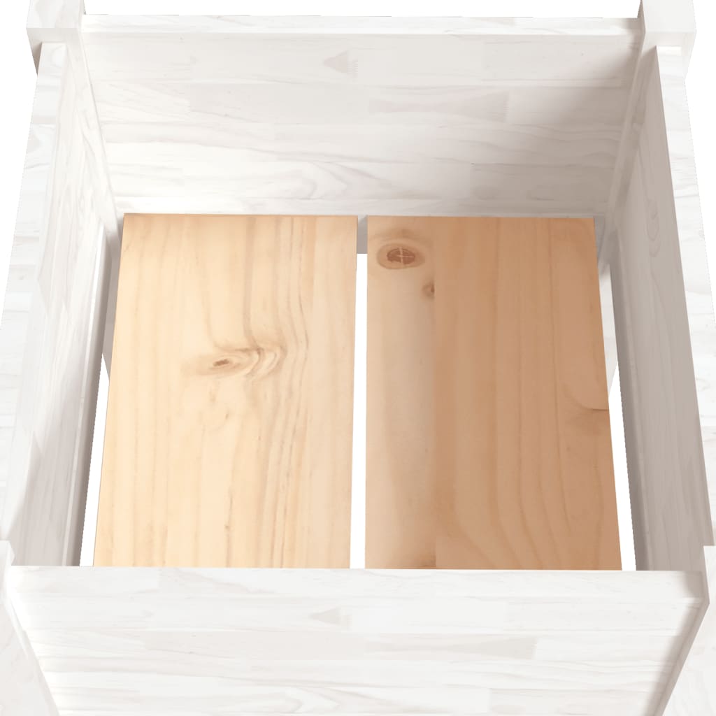 plantekasser 2 stk. 50x50x70 cm massivt fyrretræ hvid