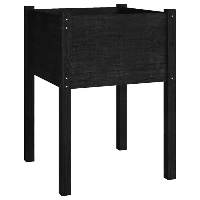 plantekasse 50x50x70 cm massivt fyrretræ sort