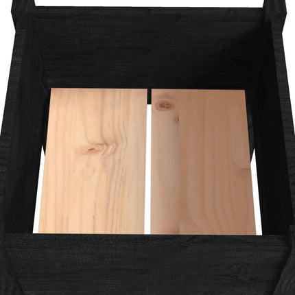 plantekasse 50x50x70 cm massivt fyrretræ sort