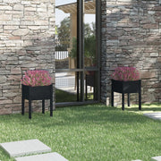 plantekasser 2 stk. 50x50x70 cm massivt fyrretræ sort