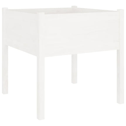 plantekasser 2 stk. 70x70x70 cm massivt fyrretræ hvid