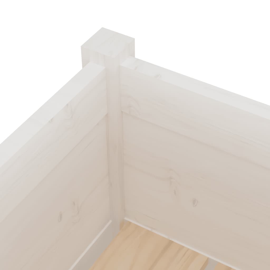 plantekasser 2 stk. 70x70x70 cm massivt fyrretræ hvid