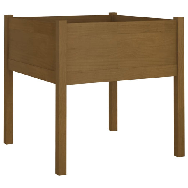 plantekasse 70x70x70 cm massivt fyrretræ gyldenbrun