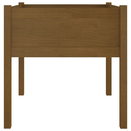 plantekasse 70x70x70 cm massivt fyrretræ gyldenbrun