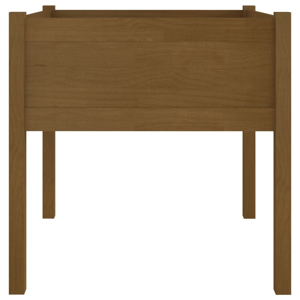 plantekasse 70x70x70 cm massivt fyrretræ gyldenbrun