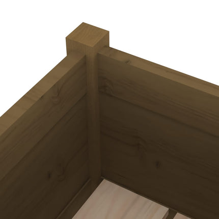 plantekasse 70x70x70 cm massivt fyrretræ gyldenbrun
