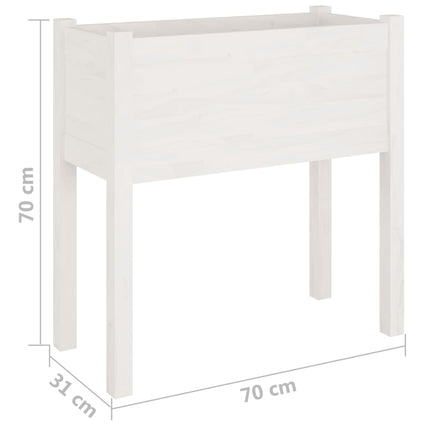 plantekasser 2 stk. 70x31x70 cm massivt fyrretræ hvid
