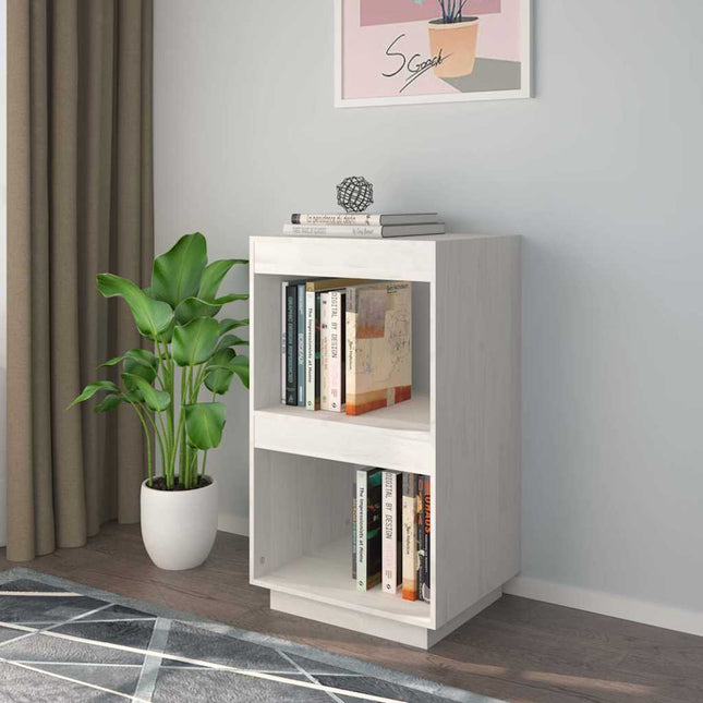 bogreol 40x35x71 cm massivt fyrretræ hvid