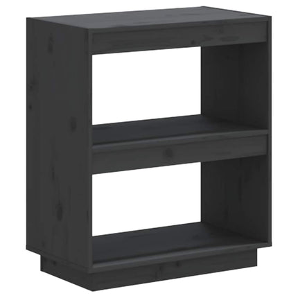 bogreol 60x35x71 cm massivt fyrretræ grå