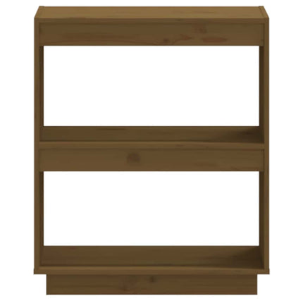 bogreol 60x35x71 cm massivt fyrretræ gyldenbrun