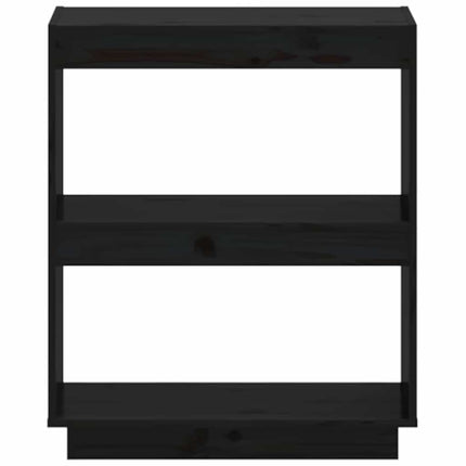 bogreol 60x35x71 cm massivt fyrretræ sort
