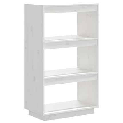 bogreol/rumdeler 60x35x103 cm massivt fyrretræ hvid