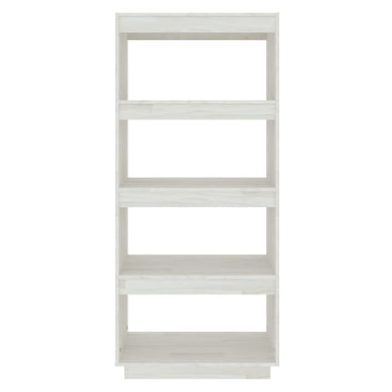 bogreol/rumdeler 60x35x135 cm massivt fyrretræ hvid