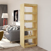 bogreol/rumdeler 60x35x167 cm massivt fyrretræ