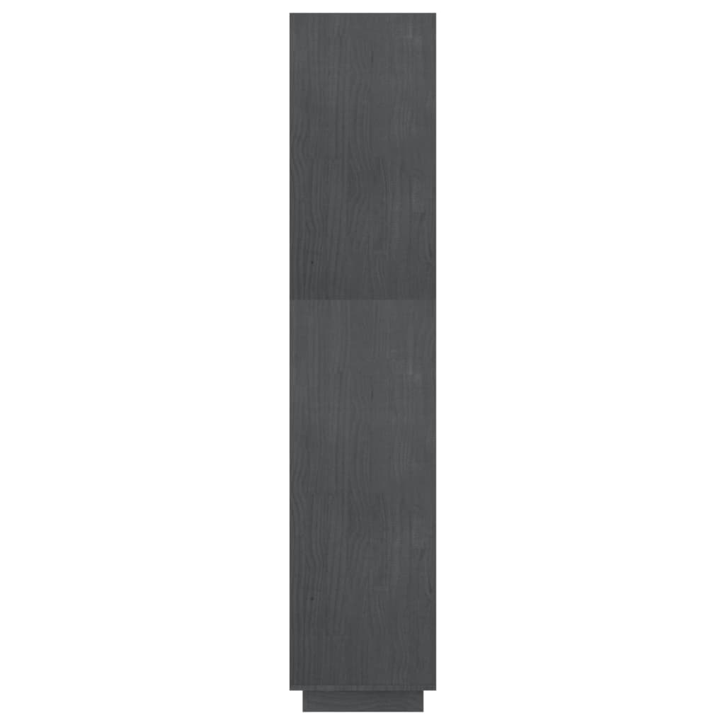 bogreol/rumdeler 60x35x167 cm massivt fyrretræ grå