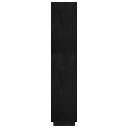 bogreol/rumdeler 60x35x167 cm massivt fyrretræ sort