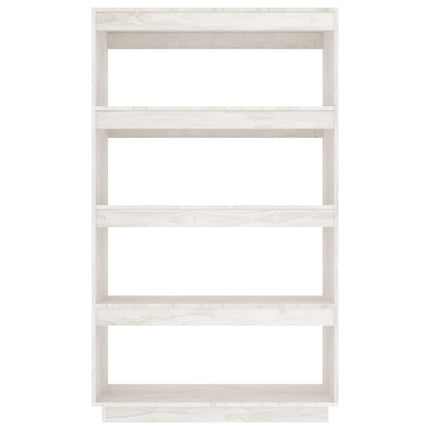 bogreol/rumdeler 80x35x135 cm massivt fyrretræ hvid