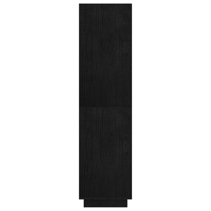 bogreol/rumdeler 80x35x135 cm massivt fyrretræ sort