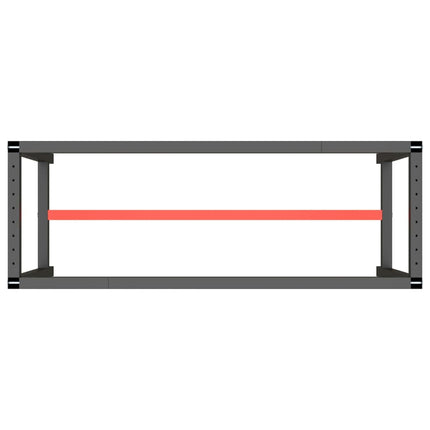 stel til arbejdsbænk 140x50x79 cm metal mat sort og mat rød