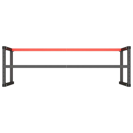 stel til arbejdsbænk 180x57x79 cm metal mat sort og mat rød
