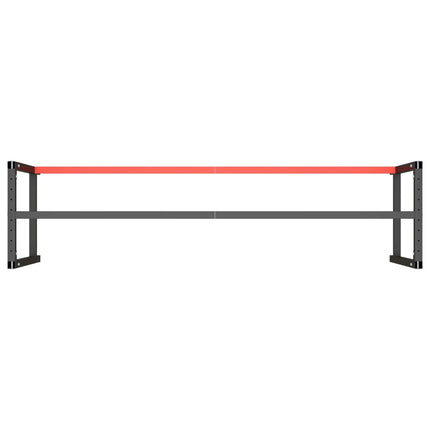 stel til arbejdsbænk 220x57x79 cm metal mat sort og mat rød