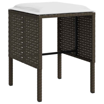 sofasæt med hynder 5 dele L-facon polyrattan brun