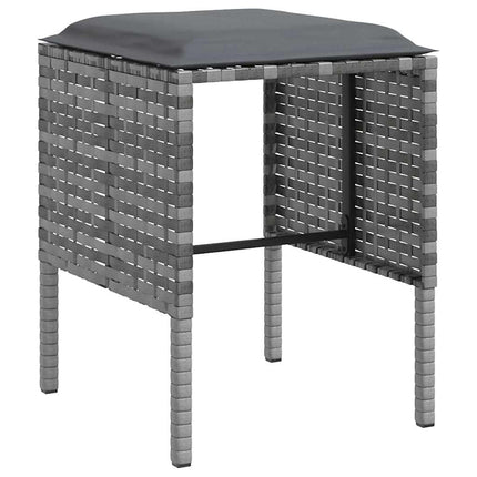 sofasæt med hynder 5 dele L-facon polyrattan grå