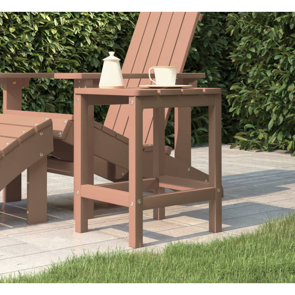 Adirondack-havebord 38x38x46 HDPE brun billede