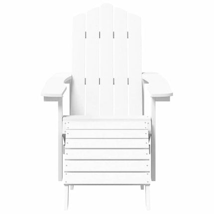 Adirondack-havestol med fodstøtte HDPE hvid