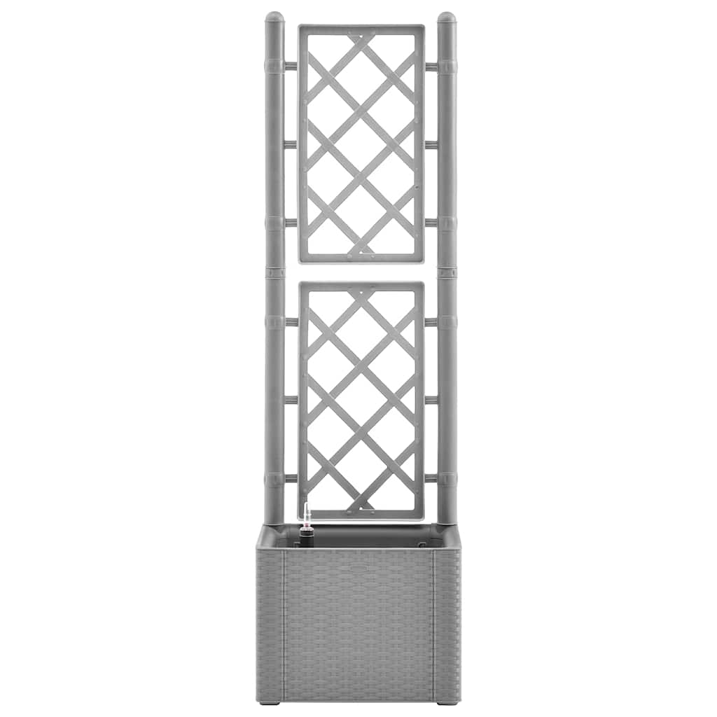 højbed med espalier og automatisk vandingssystem grå