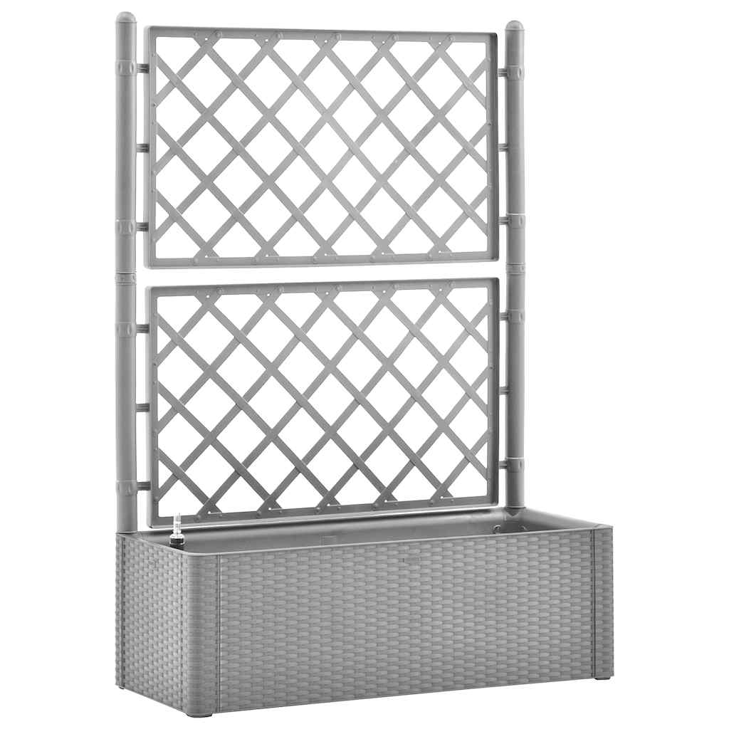 højbed med espalier og automatisk vandingssystem grå