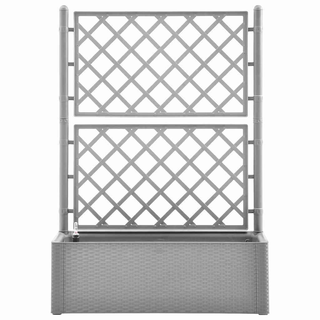 højbed med espalier og automatisk vandingssystem grå