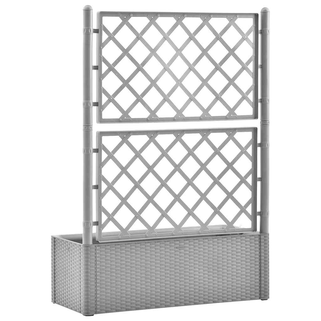 højbed med espalier og automatisk vandingssystem grå