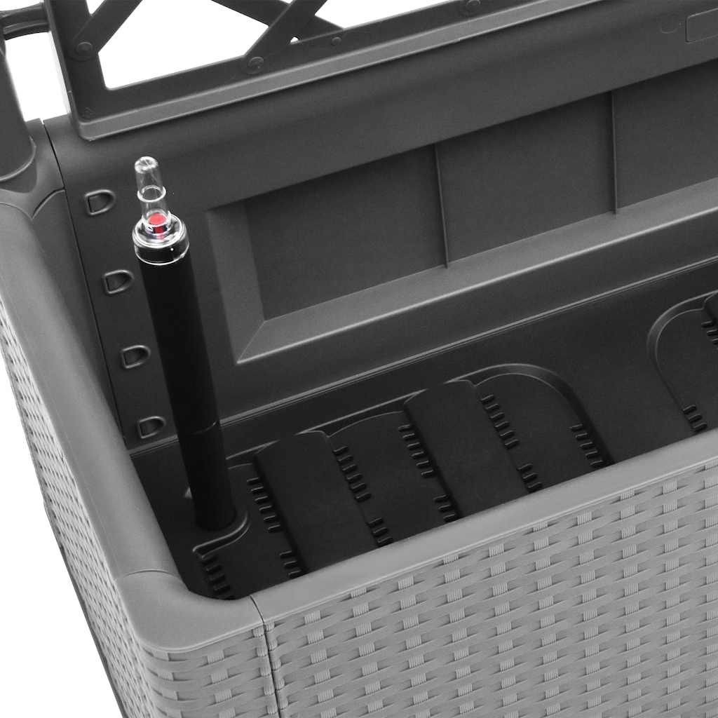 højbed med espalier og automatisk vandingssystem grå