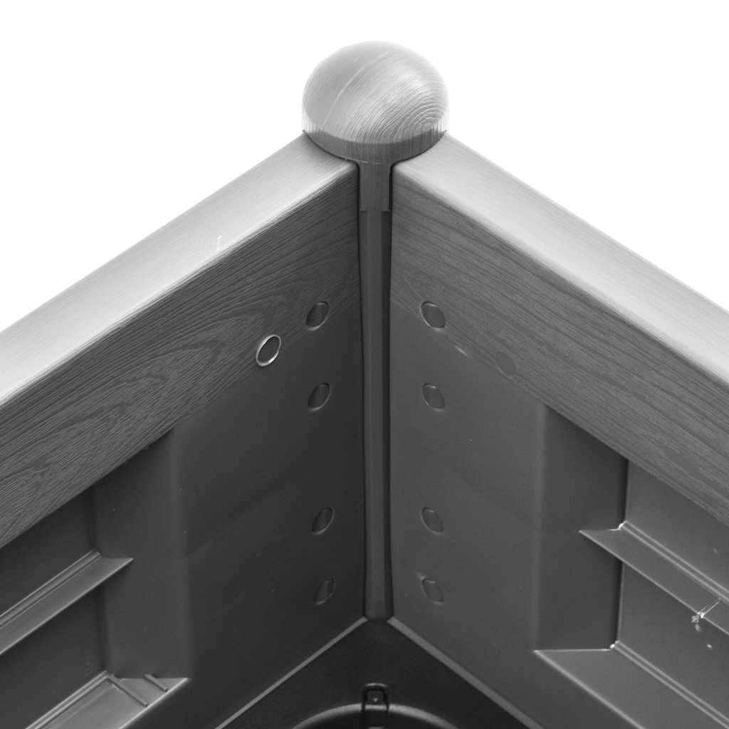 højbed 100x43x35 cm PP stengrå