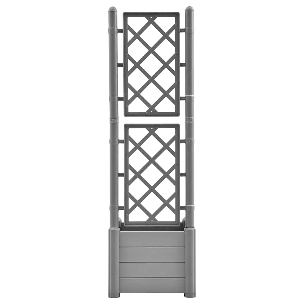 plantekasse med espalier 43x43x142 cm PP grå