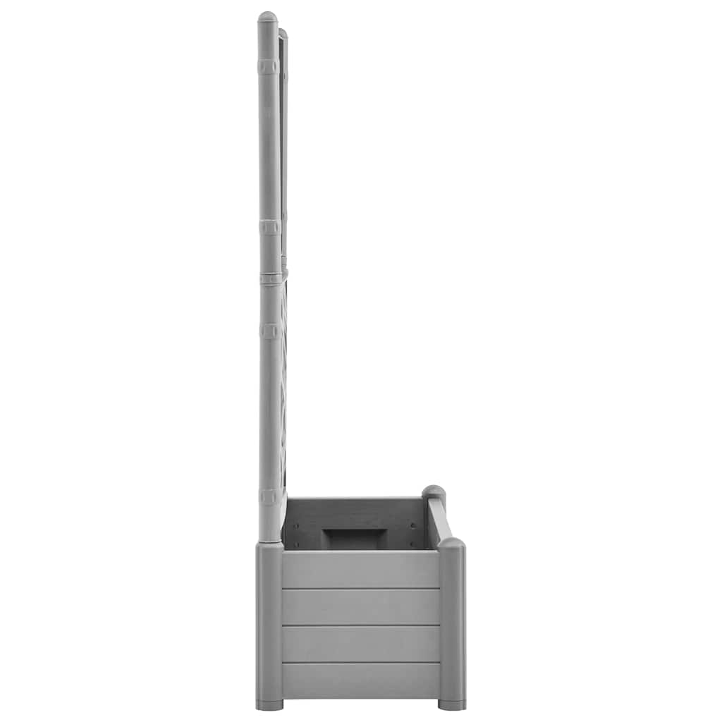 plantekasse med espalier 100x43x142 cm PP stengrå