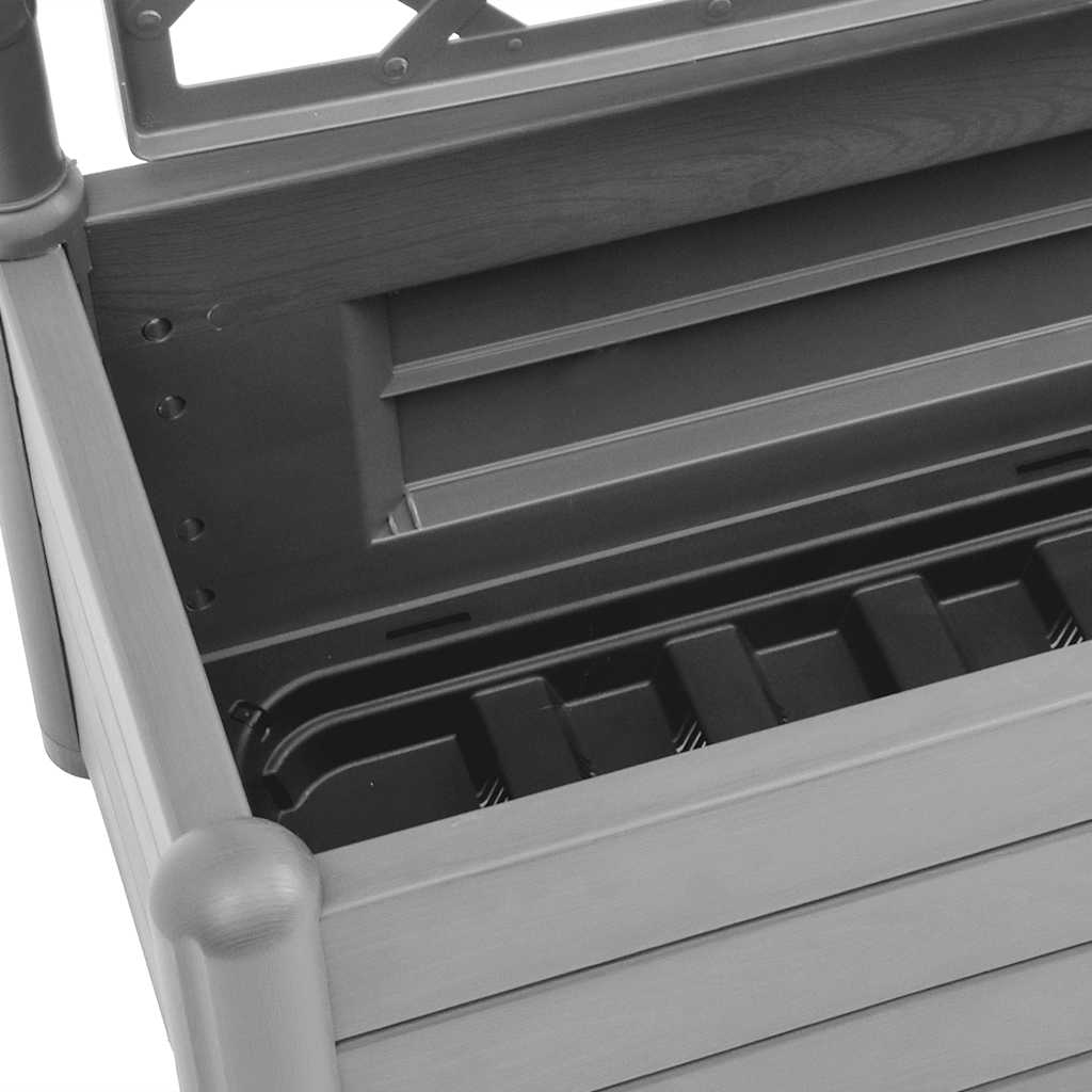 plantekasse med espalier 100x43x142 cm PP stengrå