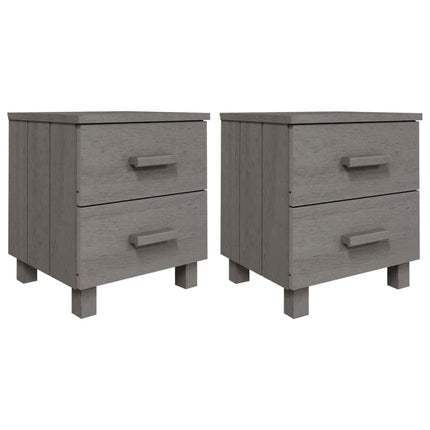 sengeskab HAMAR 2 stk. 40x35x44,5 cm massivt fyrretræ lysegrå