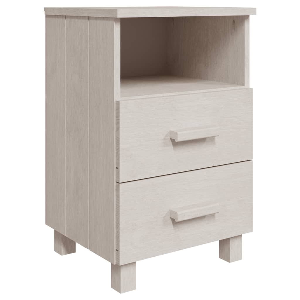 sengebord HAMAR 40x35x62 cm massivt fyrretræ hvid