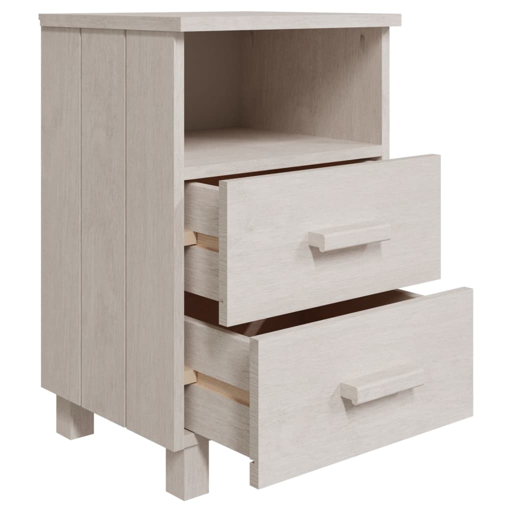 sengebord HAMAR 40x35x62 cm massivt fyrretræ hvid